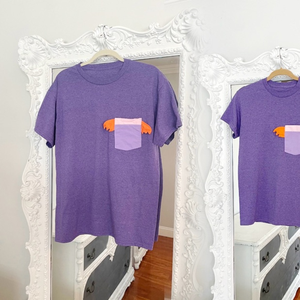 New York Couture 80’s Disney Epcot Retro FIGMENT Wings Pocket T-Shirt
